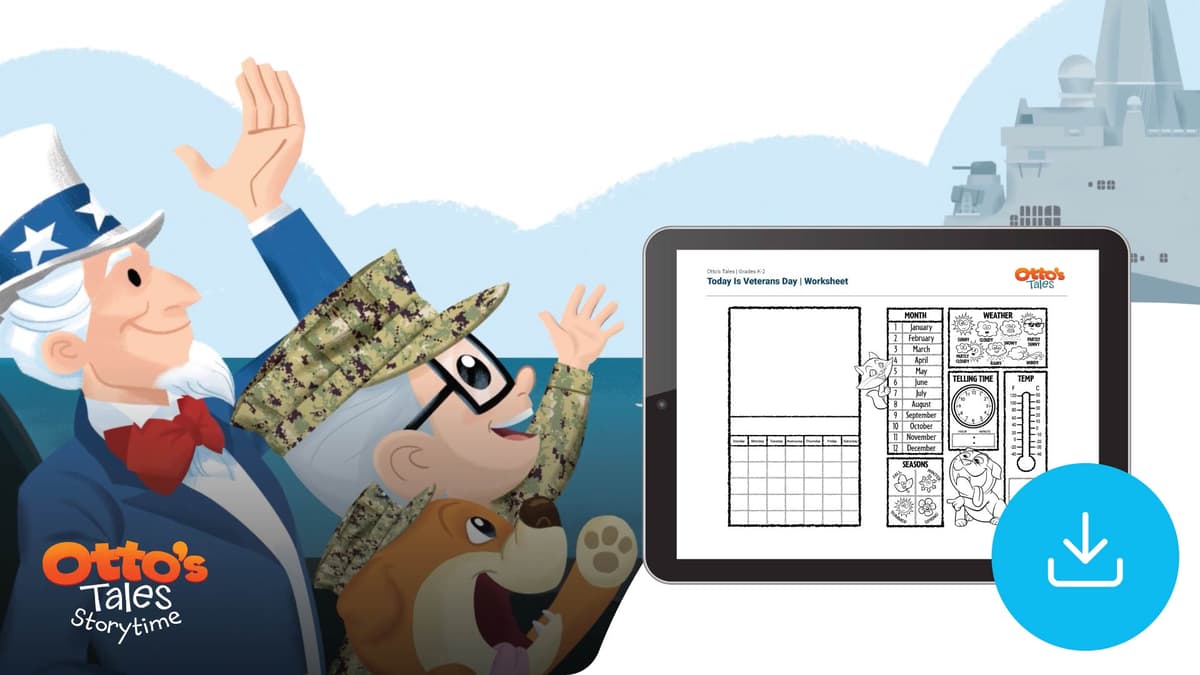 "Otto's Tales: Today Is Veterans Day" Worksheet
