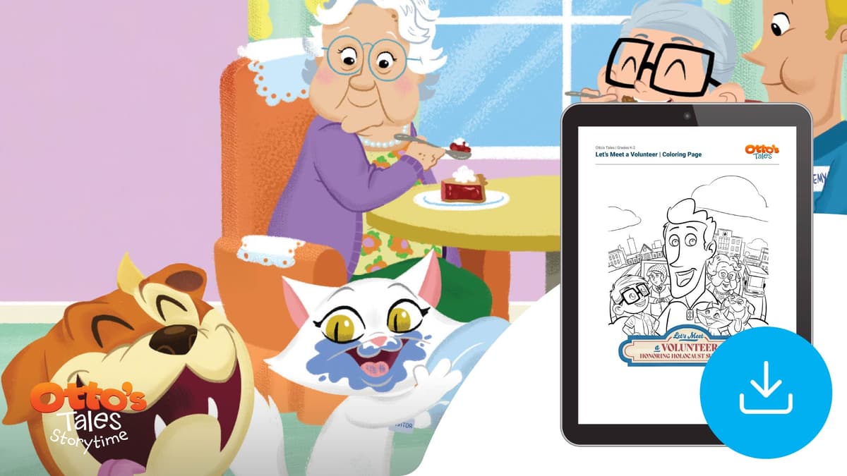 "Otto's Tales: Let's Meet a Volunteer" Coloring Page