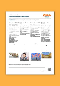 "Otto's Tales: American Songfest" Worksheet 