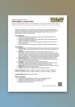 "Trailblazers of America: John Sutter" Lesson Plan