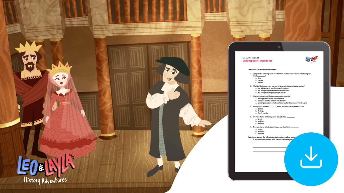 "Leo & Layla: Shakespeare" Worksheet