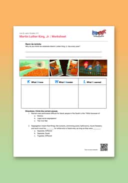 "Leo & Layla: Martin Luther King, Jr. " Worksheet 