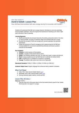 "Otto's Tales: David & Goliath" Lesson Plan