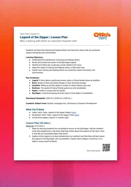 "Otto's Tales: Legend of the Dipper" Lesson Plan