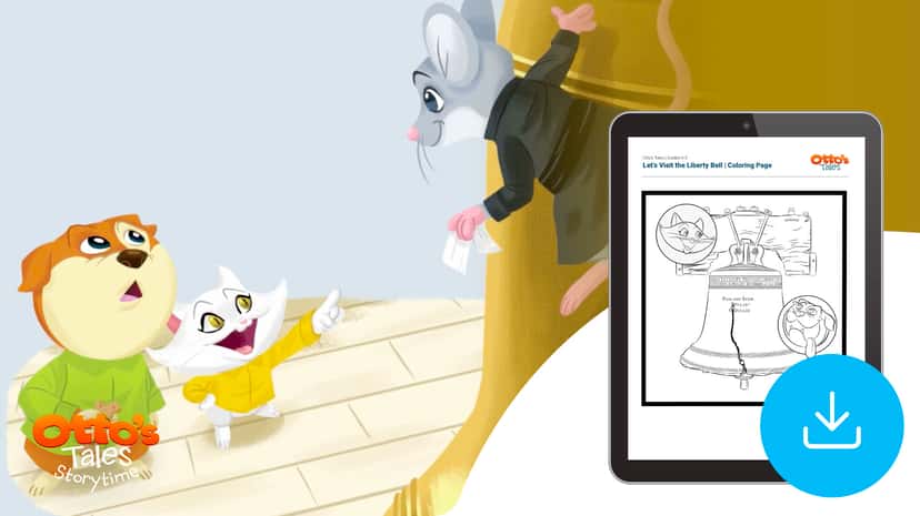 "Otto's Tales: Let's Visit the Liberty Bell" Coloring Page