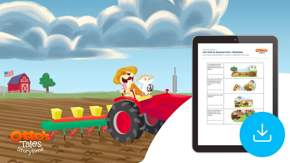 "Otto's Tales: Let's Visit an American Farm" Worksheet