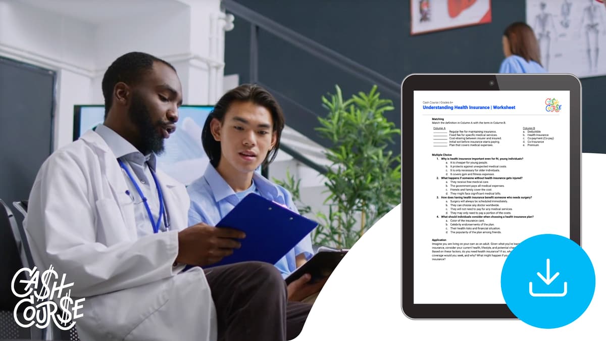 "Cash Course: Understanding Health Insurance" Worksheet