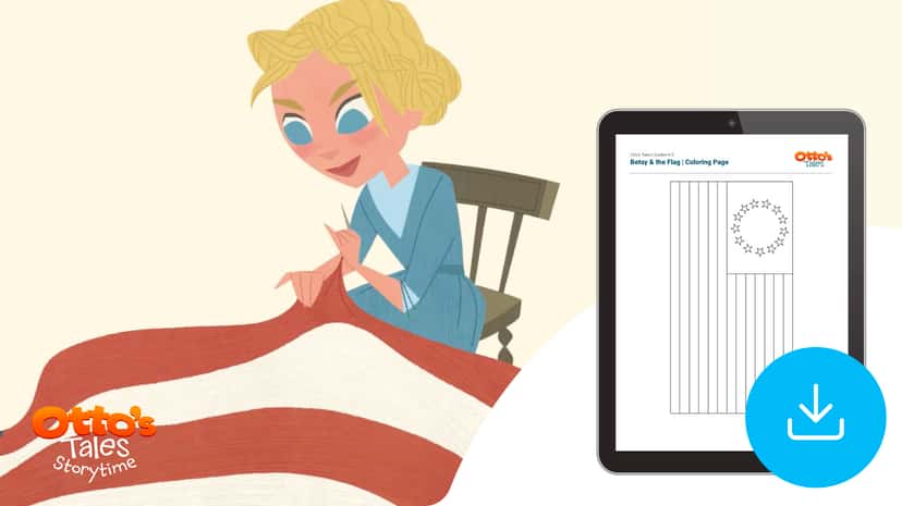 "Otto's Tales: Betsy & the Flag" Coloring Page