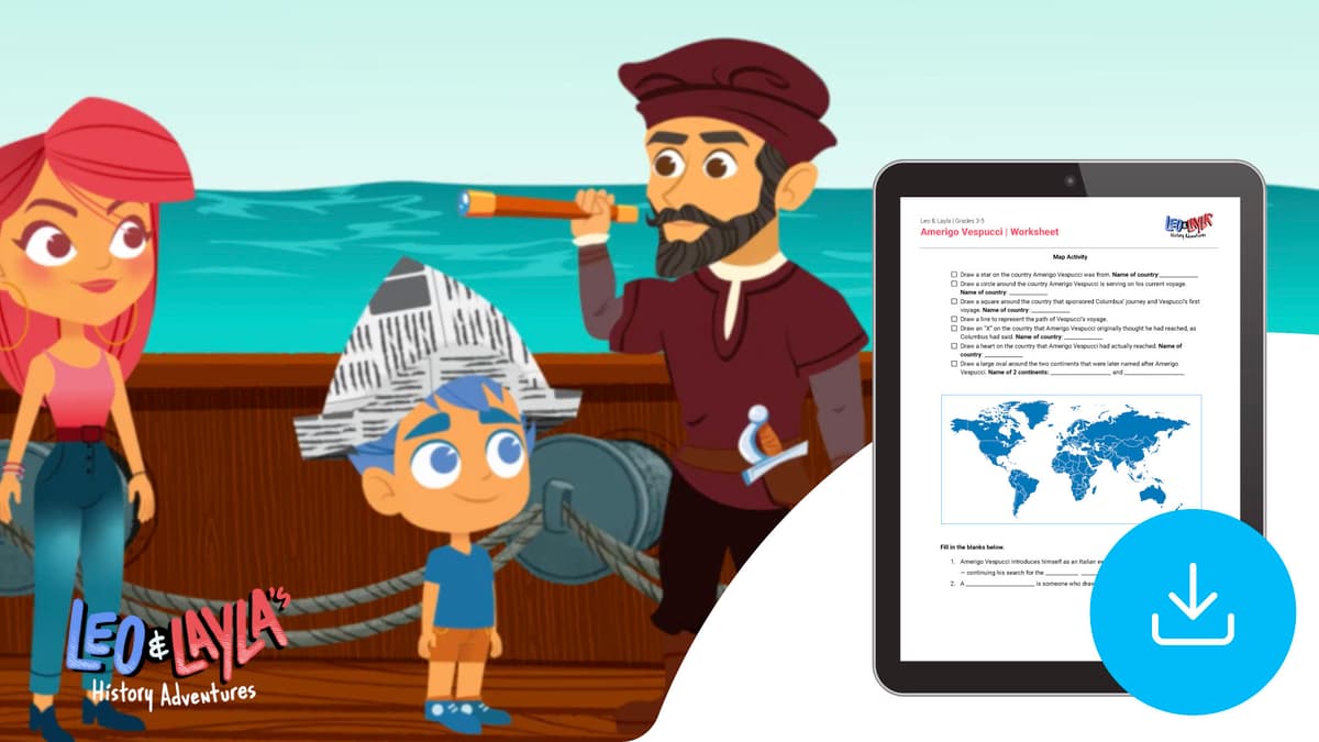 "Leo & Layla: Amerigo Vespucci" Worksheet