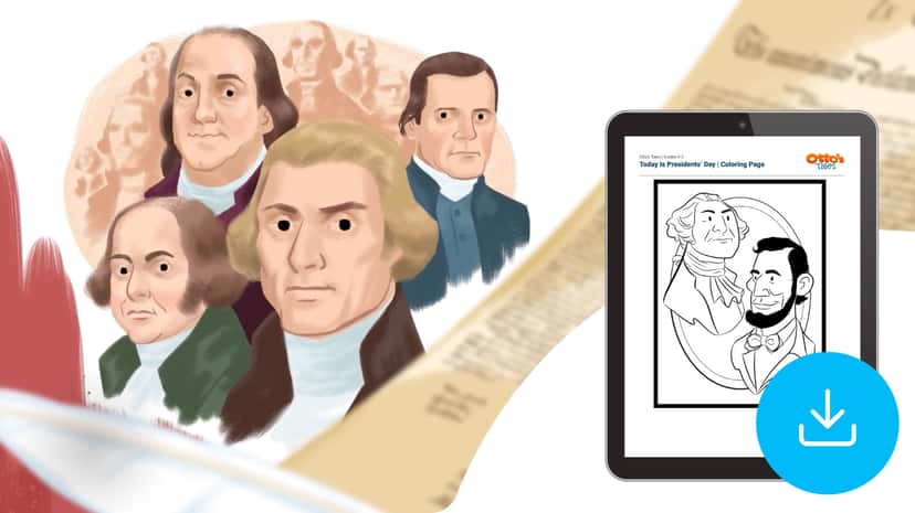 "Otto's Tales: Today Is Presidents' Day" Coloring Page