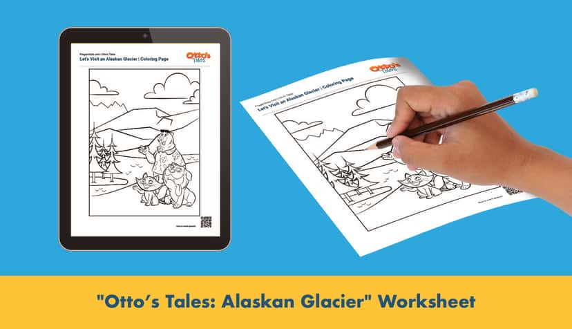 "Otto's Tales: Let's Visit an Alaskan Glacier" Coloring Page