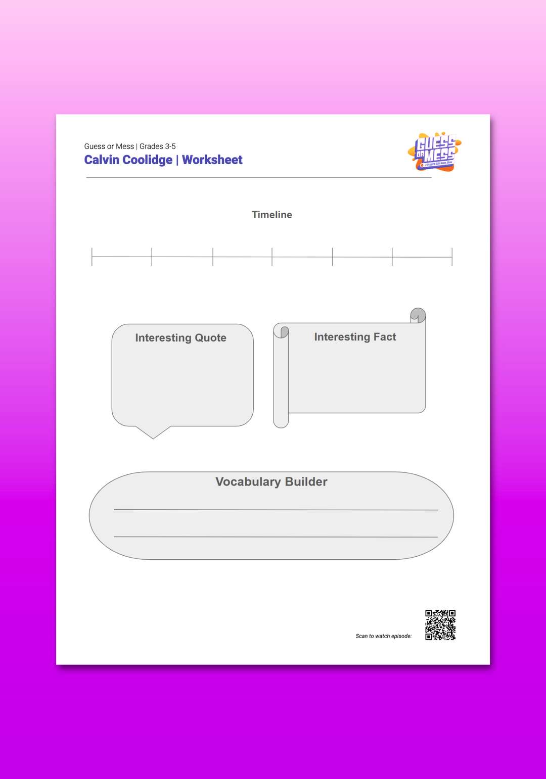 "Guess or Mess: Calvin Coolidge" Lesson Plan 