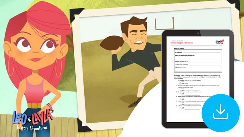 "Leo & Layla: Ronald Reagan" Worksheet