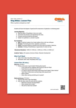 "Otto's Tales: King Midas" Lesson Plan 