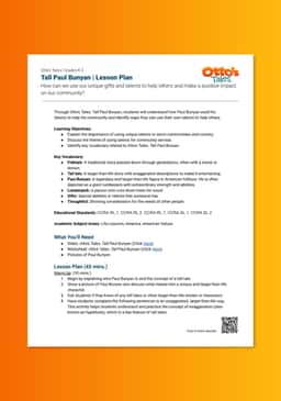 "Otto's Tales: Tall Paul Bunyan" Lesson Plan