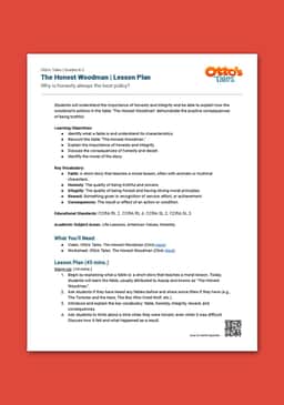 "Otto's Tales: The Honest Woodman" Lesson Plan 