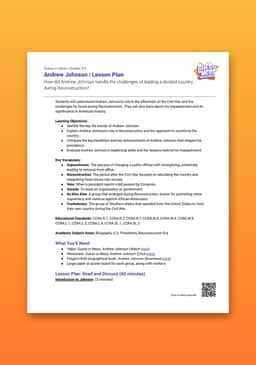 "Guess or Mess: Andrew Johnson" Lesson Plan 