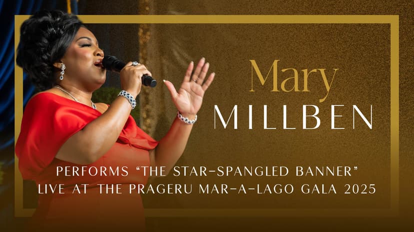 Mary Millben Performs “The Star-Spangled Banner” Live at the 2025 PragerU Mar-a-Lago Gala