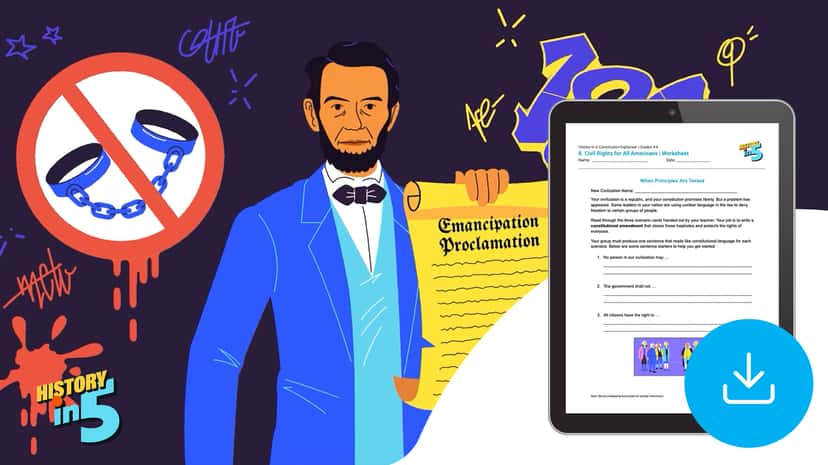 "History in 5: Constitution Explained: Civil Rights for All Americans" Worksheet