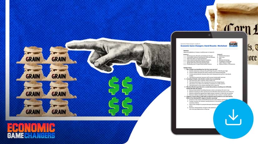 "Economic Game Changers: David Ricardo" Worksheet