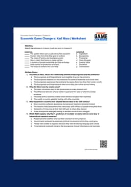 "Economic Game Changers: Karl Marx" Worksheet