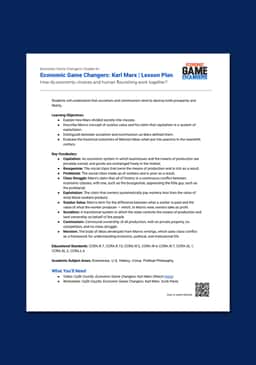 "Economic Game Changers: Karl Marx" Lesson Plan