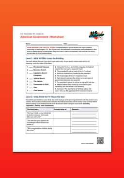 "U.S. Citizenship 101: American Government" Worksheet