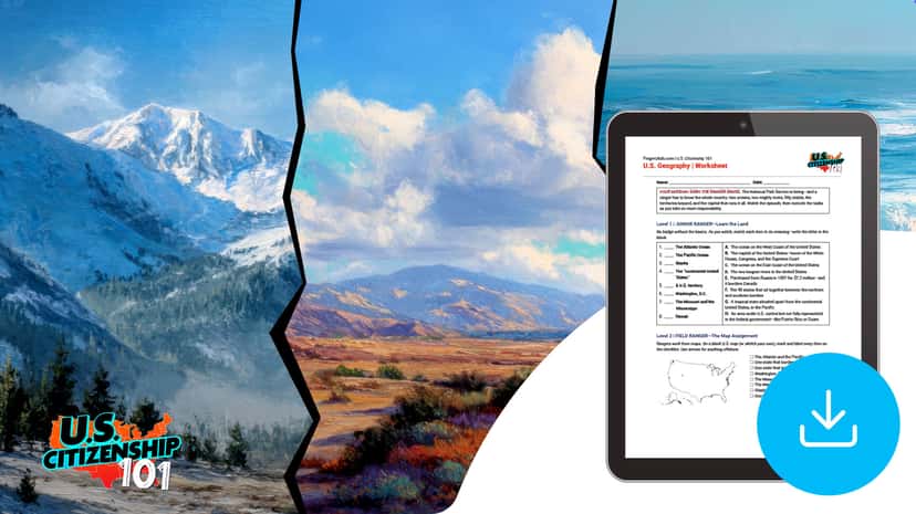 "U.S. Citizenship 101: U.S. Geography" Worksheet