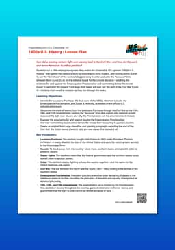 "U.S. Citizenship 101: 1800s U.S. History" Lesson Plan