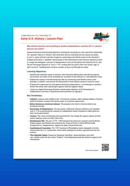 "U.S. Citizenship 101: Early U.S. History" Lesson Plan