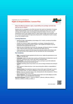 "U.S. Citizenship 101: Rights & Responsibilities" Lesson Plan