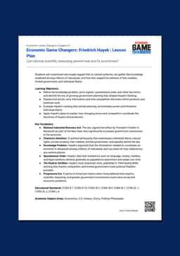 "Economic Game Changers: Friedrich Hayek" Lesson Plan