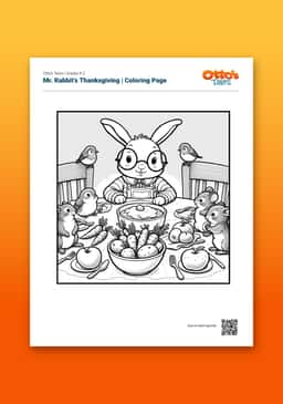 "Otto's Tales: Mr. Rabbit's Thanksgiving" Coloring Page