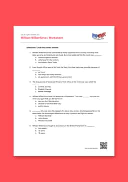 "Leo & Layla: William Wilberforce" Worksheet 