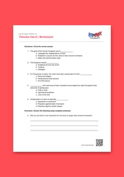 "Leo & Layla: Theodor Herzl" Worksheet 