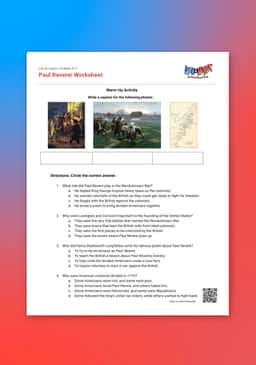 "Leo & Layla: Paul Revere" Worksheet