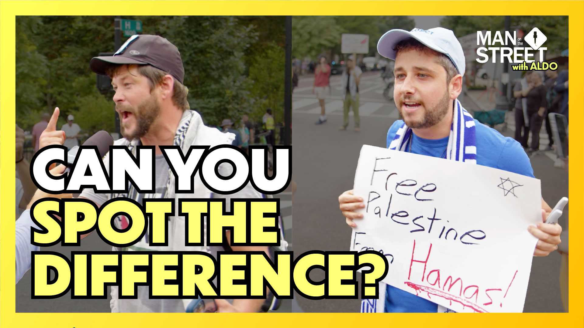 Can You Spot the Difference between Pro-Palestinian and Pro-Israel Protestors?