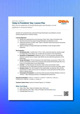 "Otto's Tales: Today Is Presidents' Day" Lesson Plan