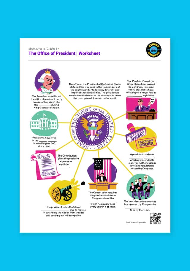 "Street Smarts: The Office of the President" Worksheet