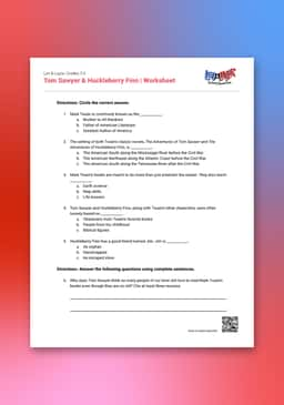 "Leo & Layla: Tom Sawyer & Huckleberry Finn" Worksheet