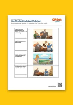 "Otto's Tales: King Alfred and the Cakes" Worksheet