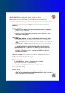 "Unboxed, USA: The Land of Enchantment State" Lesson Plan