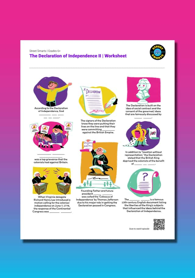 "Street Smarts: The Declaration of Independence II" Worksheet