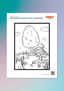 "Otto's Tales: Little George and the Cherry Tree" Coloring Page