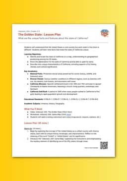 "Unboxed, USA: The Golden State" Lesson Plan