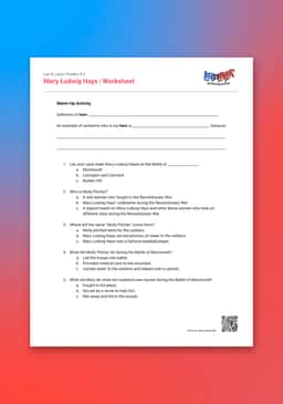 "Leo & Layla: Mary Ludwig Hays" Worksheet