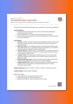 "Unboxed, USA: The Sunshine State" Lesson Plan