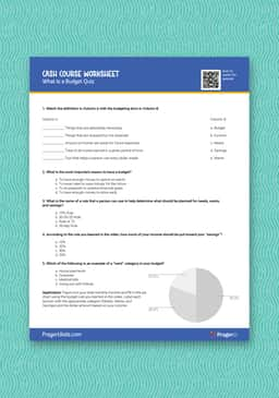 "Cash Course: What Is a Budget?" Worksheet