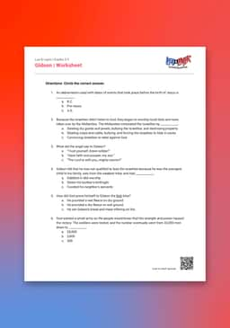 “Leo & Layla: Gideon” Worksheet