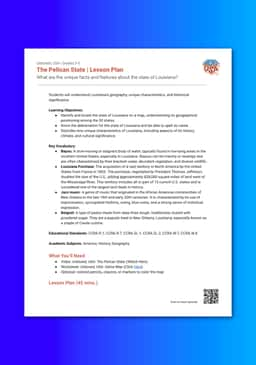 "Unboxed, USA: The Pelican State" Lesson Plan